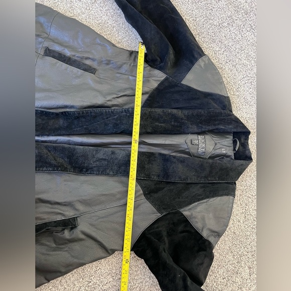 D.A.N.Y Women’s Black Leather/Suede Mid Length Jacket Coat Size Small - Picture 8 of 9